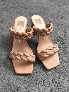 Dolce Vita Braided Double-Strap Slide Sandals in Nude Blush